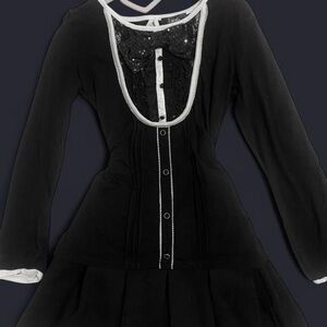 Black blouse with skirt set